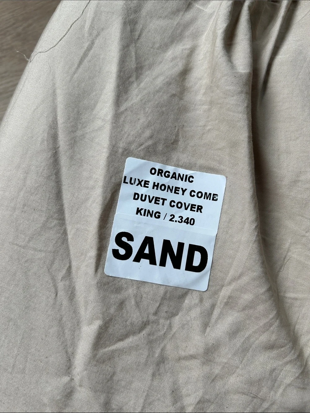 Quince King Sand Organic Lux Honeycomb Organic Duvet cover
